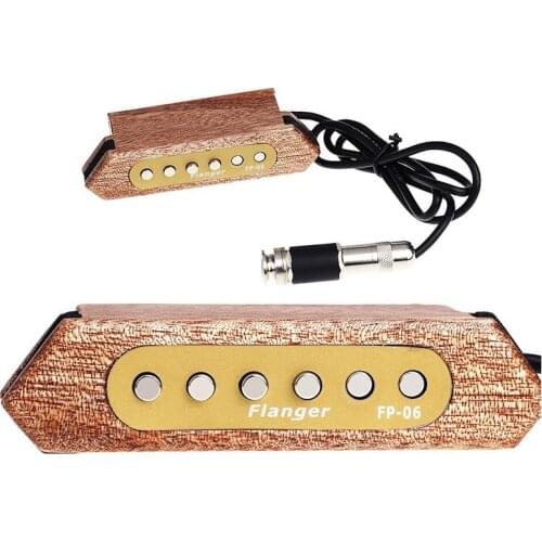 Flanger FP-06 High fidelity Magnetic Soundhole Pickup Transducer Wooden for 39"/40"/41"/42" Acoustic Guitar Music Amplifier