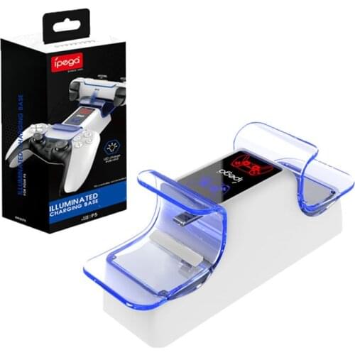 Illumiated Charging Base for PS5 Wireless Controller Gamepad Charger Dock Dual Charging Stand for Playstation 5
