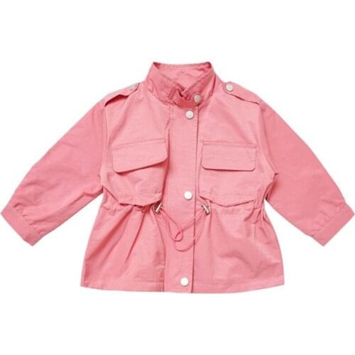 Korean style Spring Autumn Kids Girls Coat Casual Jackets Long Outerwear Baby Windbreaker Childrens jackets for girls 1-6year