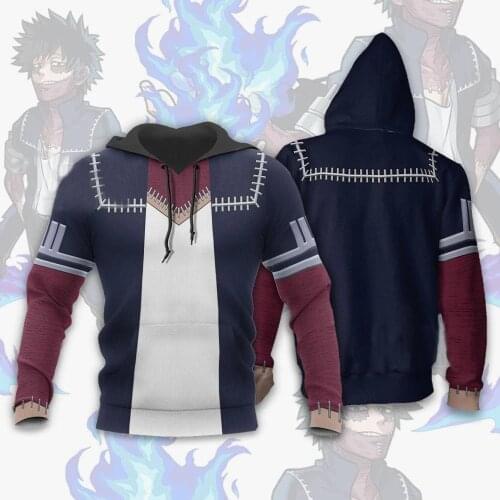 Anime My Hero Academia Dabi Cosplay Costumes Sweatshirt Hoodie Jacket Coat Pullover