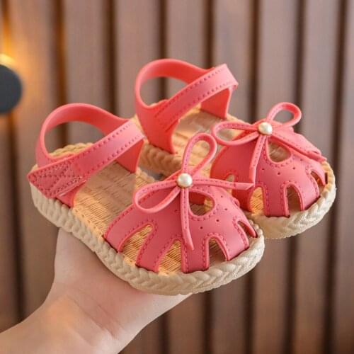 Summer Kids Shoes Fashion Sweet Princess Children Sandals for Girls Baby Soft Breathable Hoolow Out Bow Shoes Todler Girl Shoes