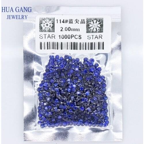 Small Size 0.8mm~3mm 1000PCS 114# Blue Synthetic Spinel Gem Stone Gemstone Round Brilliant Cut Gems For Jewelry High Quality