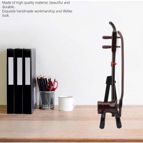 Miniatures Wooden Erhu Ornaments Musical Instruments Model Display Mini Ornaments Craft Home Decor