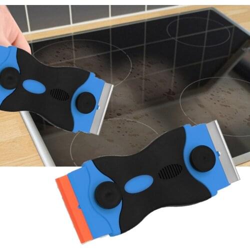 Multifunction Window Glass Oven Scraper Silicone Handle Scraper Ceramic Glass Oven Window Tool Blade