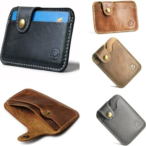 Men Business Leather Cash ID Card Holder Blocking Slim Wallet Coin Purse Card Case Credit Card Wallet Cash Wallet Card Holder