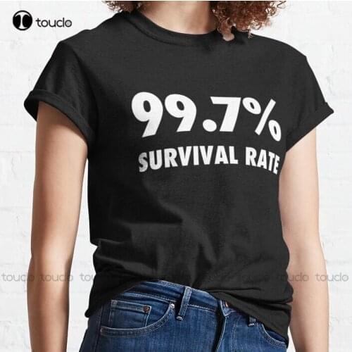 New 99.7% Survival Rate Sarcastic Protest Mask White Text Classic T-Shirt Cotton Tee Shirt S-5Xl Unisex womens tshirts graphic