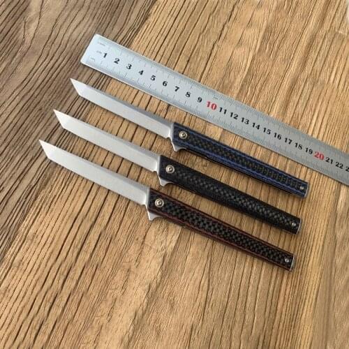 FUNAFIRE New Folding Knife Carbon fiber Magic pen Camping Hunting Pocket Knife D2 Steel Outdoor Survival Knives pocket knife