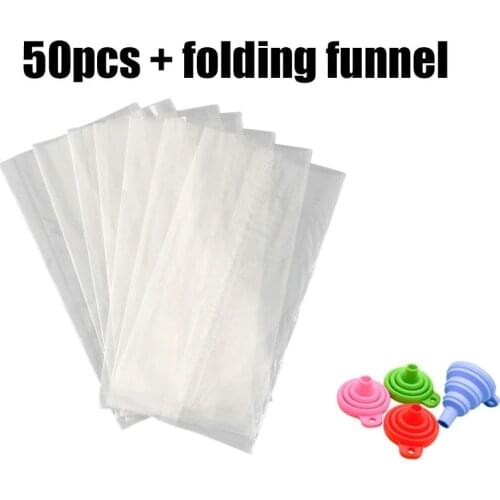 50pcs/lot PVA Bags for Carp Fishing Fast Dissolving Environmental Water-soluble bag buy 2lots get folding funnel free