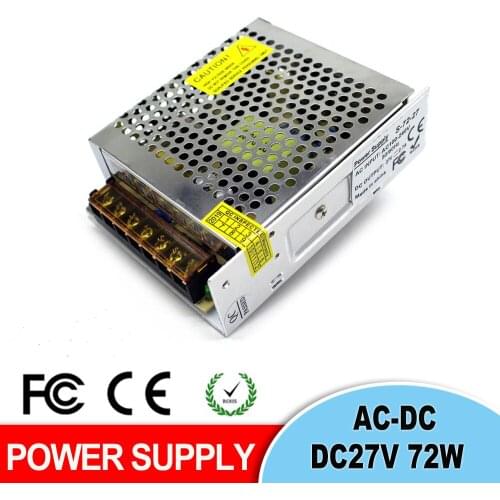 Switch Power supply DC27V 2.7A 72W Led Driver Adaptor Transformer 110V 220V AC-DC 27V USP For Led Strip Light lamp CCTV Stepper