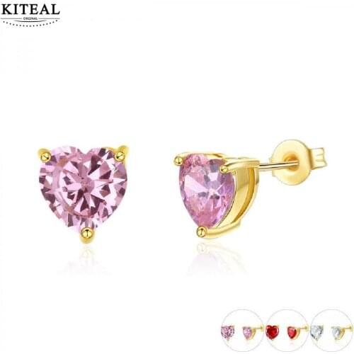 Mothers day gifts for mom Fashion earrings red/pink/white Austrian Crystal Heart jewelry Women Gold Color Love earing