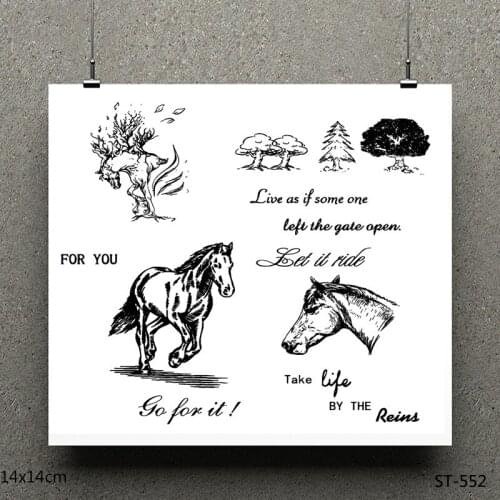 AZSG Galloping horse Clear Stamps/seal for DIY Scrapbooking/Card Making/Photo Album Decoration Supplies
