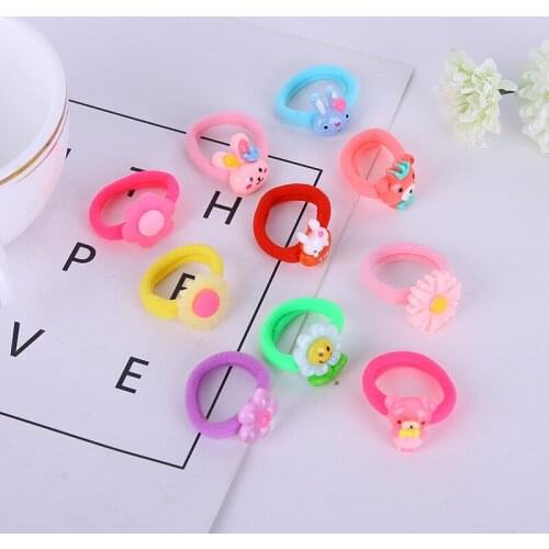 20Pcs/Set Korean Cute Cartoon Princess Flower Elastic Hair Rubber Band Girls Accessories Hair Scrunchies Baby Hair ornament