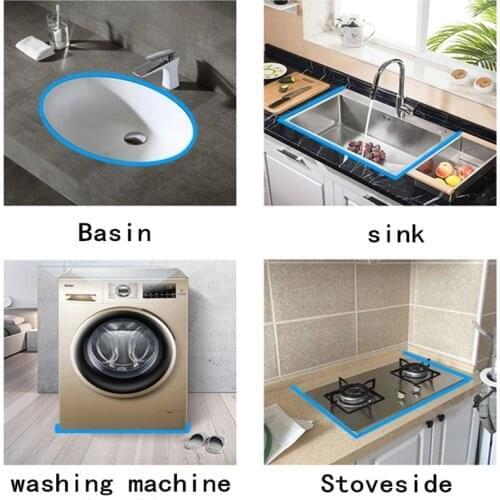 Bathroom Water Stopper Silicone Water retaining strip Waterproof Kitchen Bathroom Sink Basin Stove Water Retaining Strip