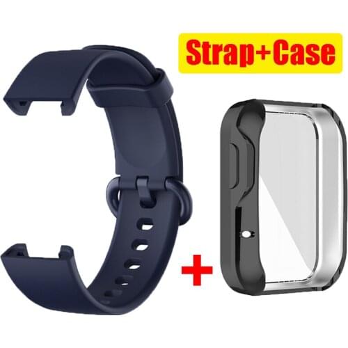 2in1 Silicone Strap For Xiaomi Mi Watch Lite Smart Watch Sport Bracelet Wristband for Redmi Watch case full cover bumper shell