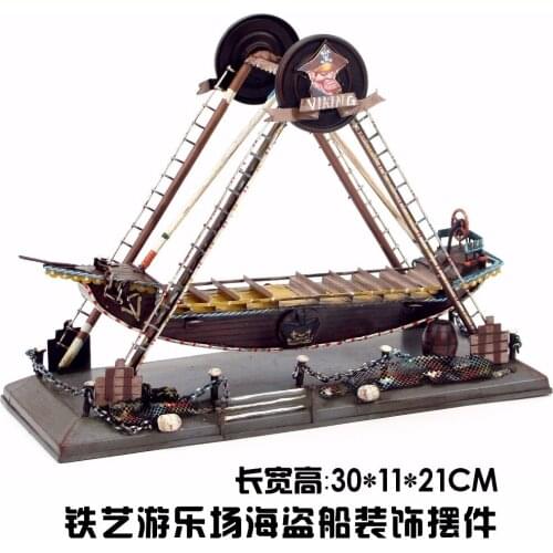 VINTAGE IRON METAL JEWELRY PLAYGROUND PIRATE SHIP ORNAMENTS HOME BAR RESTAURANT DECORATION CREATIVE BIRTHDAY GIFT