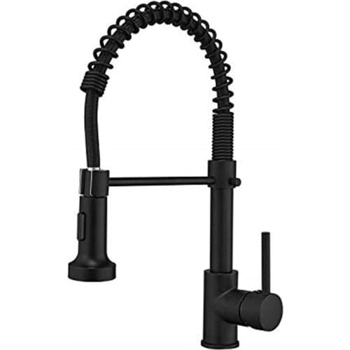 Black Brass Pull-out Kitchen Faucet Hot and Cold Sink Retractable Universal Spring Faucet Sinks Deck Mounted AST4258