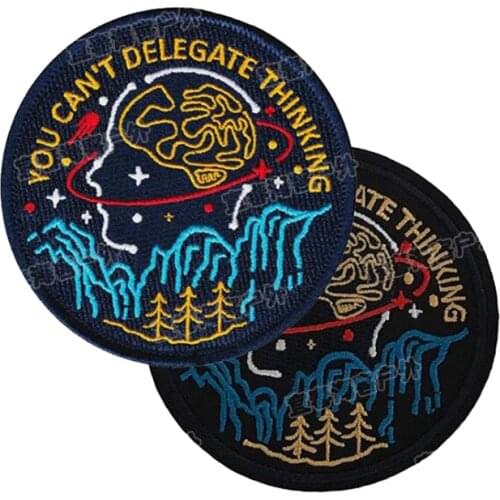 Embroidery Badge You Can't Represent Brain Thinking Embroidered Sticker Clothing Denim Jacket Decoration Accessories