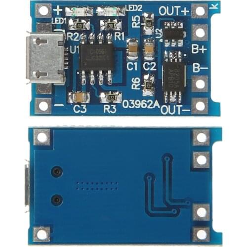 Lithium Battery Charge+Protection 2-In-1 Circuit Board 5V 1A 2A Micro USB Module