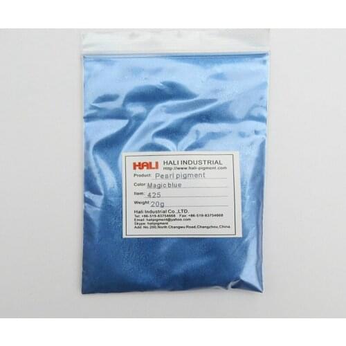 Pearl pigment, pearlescent pigment, mica powder pigment,nail powder, item:425, color:Magic blue, 20 gram a lot, free
