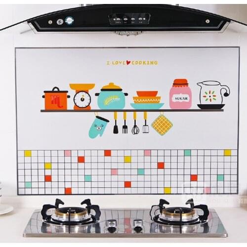 1 PC Self Adhesive Kitchen Ceramic Waterproof Anti-moisture Sticker high temperature anti-oil stickers home tile wall stickers