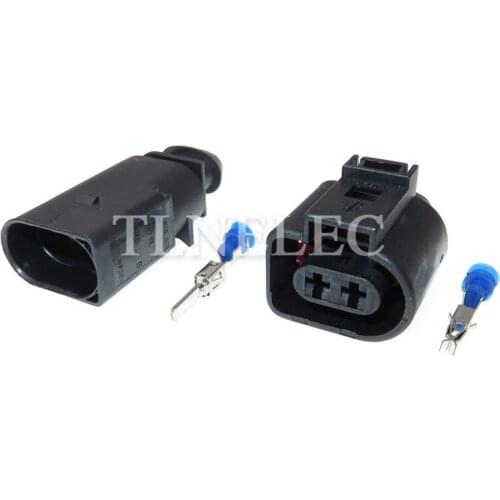 1J0973722 1717692-1 2 Pin 3.5mm Male Female Automotive Water Temperature Sensor Horn Socket Connector Plug for VW Audi