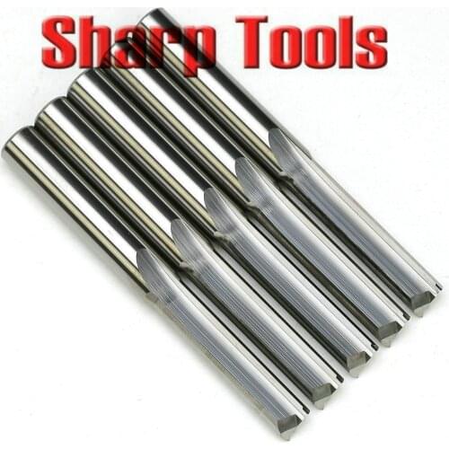 5pc 6x25mm 2 Straight Flute Tungsten Steel Solid Carbide End Milling Cutters CNC Bit Cutting Tool for Foam MDF Engraving Machine