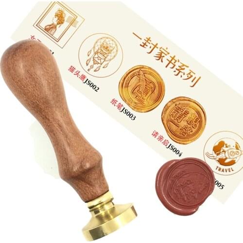 A letters wax seal stamp head wood handle,Scrapbooking DIY Ancient Seal Retro Stamp,Vintage High Quality