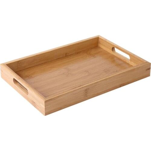 Wooden Bamboo Serving Tray Tea Cup Saucer Trays Fruit Plate Storage Pallet Plate Decoration Japanese Food Rectangular Plate