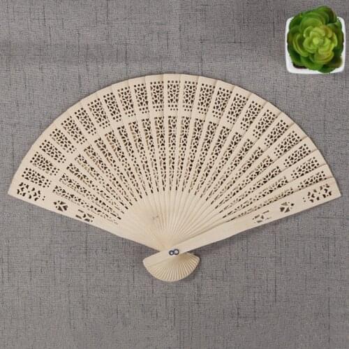 Chinese Style Folding Fan Wooden Party Decoration Folding Fan Personalized Wedding Gift For Guests Sandalwood Hand Fan Ornaments