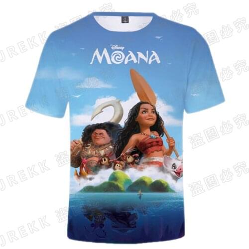 Disney Anime Moana Tee 3D Print T Shirt Men Women Children Casual Boy Girl Kids Summer Streetwear Short Sleeve Cool Tops T-shirt