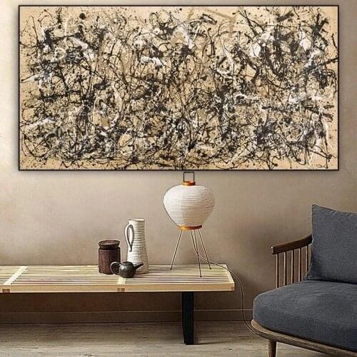 Jackson Pollock - Famous Abstract Art Paintings Poster and Canvas Prints Wall Pictures for Living Room Interior Home Decor