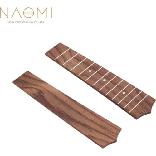 NAOMI 21" Ukulele Fretboard Rosewood Ukulele Fretboard Fingerboard 12 Frets For Soprano Ukulele New Ukulele Parts Accessories