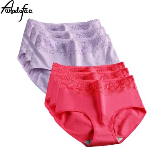 6Pcs/Lot Hot Cotton Underwear Womens Panties Set Comfort Underpants Floral Lace Briefs For Woman Sexy Mid-Rise Pantys Intimates