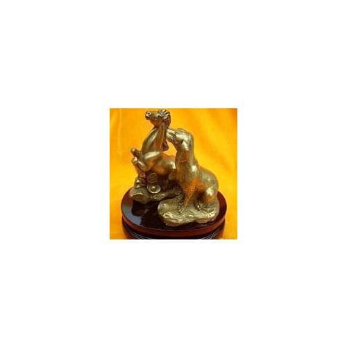 A brass hutch [old] ornaments Cai Wang transport Taisui Tiger mascot medium