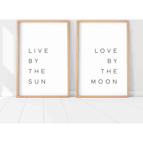 Minimal Canvas Painting Live By The Sun Moon Quote Posters And Prints Bedroom On Wall Art Love Pictures Home Decor No Frame