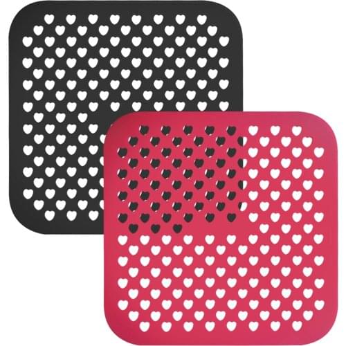 Reusable Air Fryer Lining Pad Square Food Grade Non-slip Silicone Pad Square Baking Pads Food Steamer Liner Prevent Opportune
