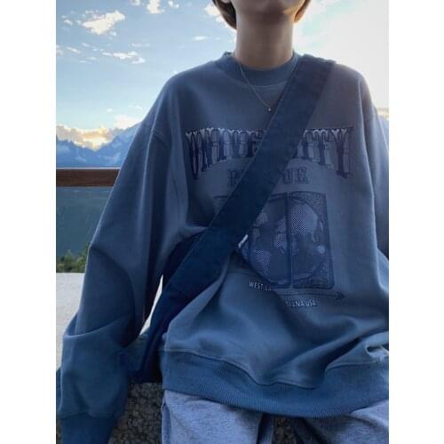 Cool Oversized Hoodies Women Printed Chic Harajuku womens tops clothes Streetwear Loose Casual Pullover O-Neck Korean style