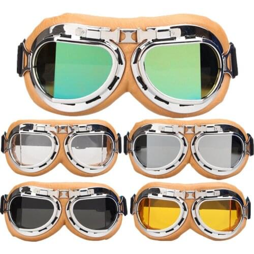 Motorcycle Goggles Biker Aviator Pilot Helmet Goggles Cruiser Scooter Glasses Motorbike