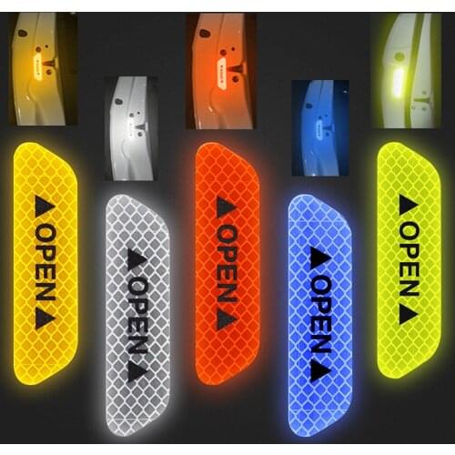 4pcs car door sticker decal warning reflective sticker for Cadillac XTS SRX ATS CTS/Renault Koleos Fluenec Latitude