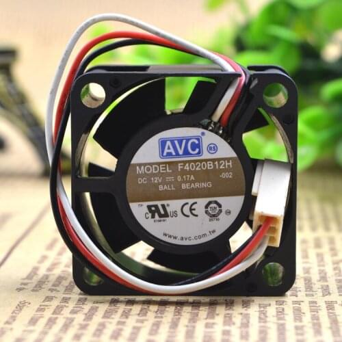 New Original F4020B12H 12V 0.17A 4020 4CM 2-wire double ball cooling fan