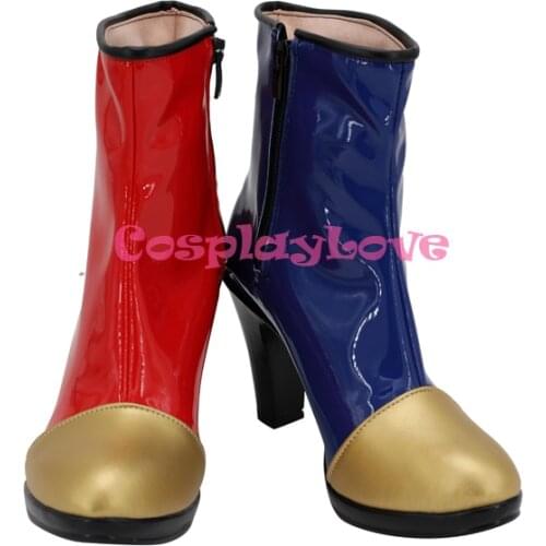 Fighter Z Android 21 Red Blue Cosplay Shoes Long Boots Leather Custom Made CosplayLove