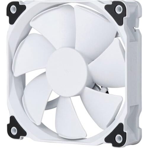 Phanteks F120MP 120mm MP 4-pin PWM Fan, high Static Pressure, Optimized for Silence, Sleeved Daisy-Chain Cables, White Blades