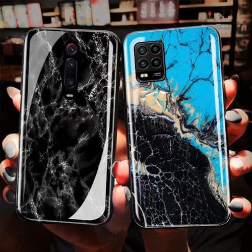 Custom Tempered Glass Cases For Xiaomi Mi A3 Poco X2 F1 9T A2 Lite Case marble Cover For Xiaomi Mi A3 Lite Pro 10 Youth 5G Coque