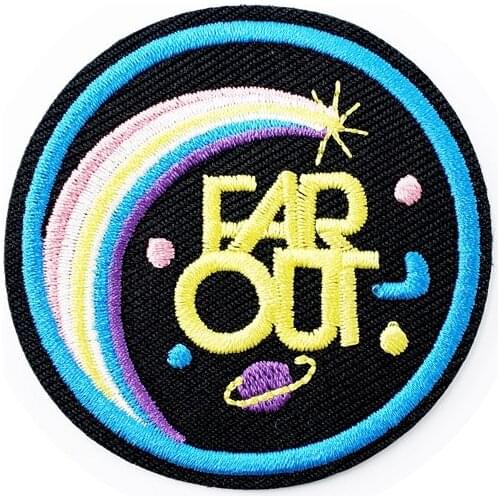 Planet Size:6.0x6.0cm Cloth Patch Badge Embroidered Cute Badges Abstract Iron On Kids Patches For Clothes Stickers