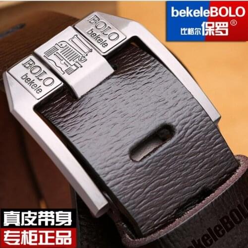 Belt For Men Genuine Real Leather Cowhide Cowskin Casual Pin Buckle High Top Quality Young Male Strap Jeans Denim New Hot Mens