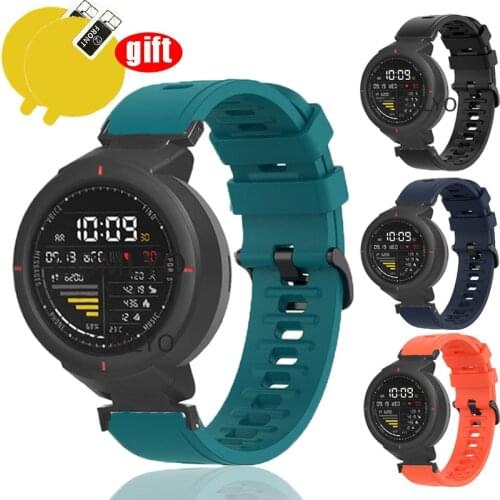 3in1 Pack Silicone Watch Band For Huami Amazfit Verge lite Strap SmartWatch Accessories verge screen Protector film