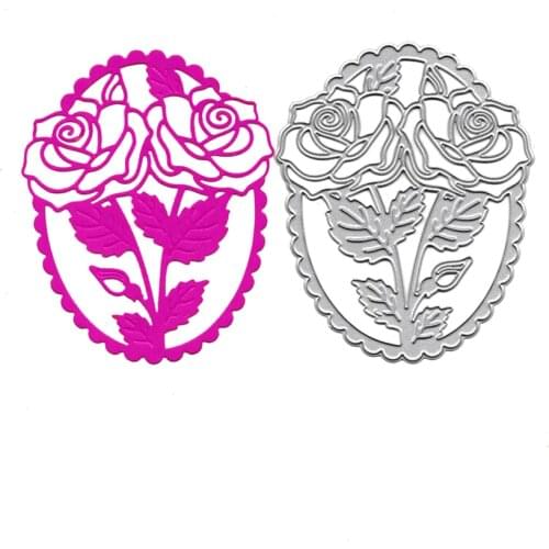 Rose Ellipse Metal Cutting Dies Scrapbooking Embossing Folders for Card Making Craft DIY Stencils Clear Stamps and Slimline Dies