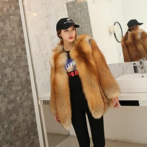 Red Fox Real Fur Women Regular Coat Whole Fox Skin Real Fox Fur Winter Thick Soft Warm Fire Fox Fur jacket