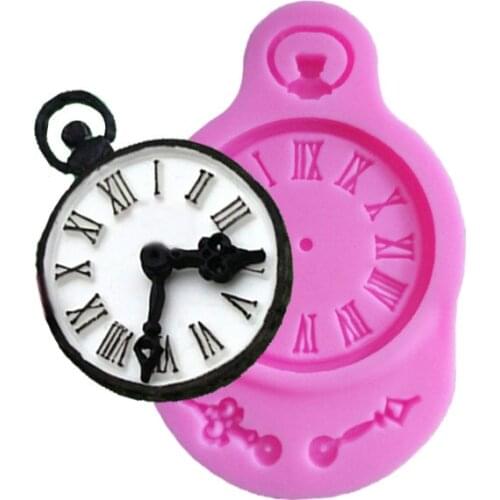 Clock shape Silicone Mold for cake Decorations tools Fondant Polymer Clay Resin Candy Super Sculpey F0714