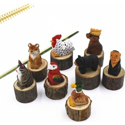 Cute Creative Wooden Pencil Sharpener Animal Modeling Manual Student Pencil Sharpener Woodcarving Stationery School Supplies